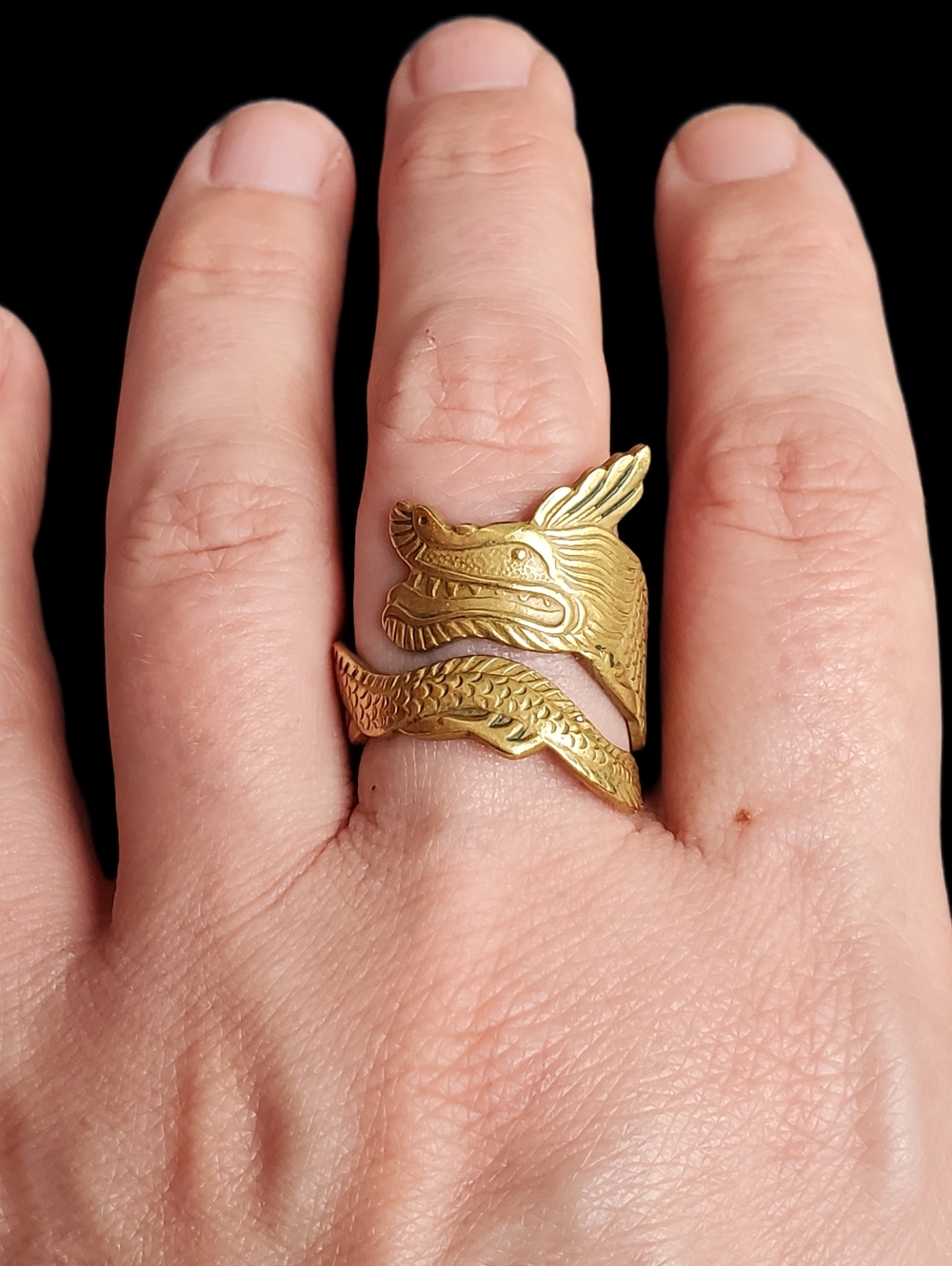 Vintage Dragon Bypass Ring Size 9